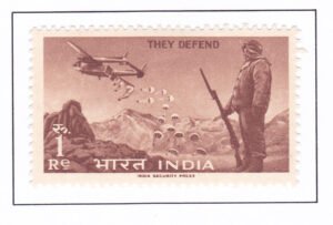 Soldier Guarding Frontier and Plane Dropping Supplies