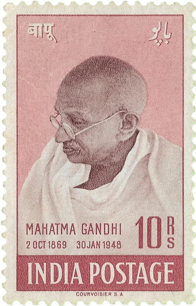 Stamp featuring Mahatma Gandhi