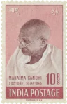 Stamp featuring Mahatma Gandhi