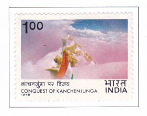 Indian Flag on Kanchenjunga