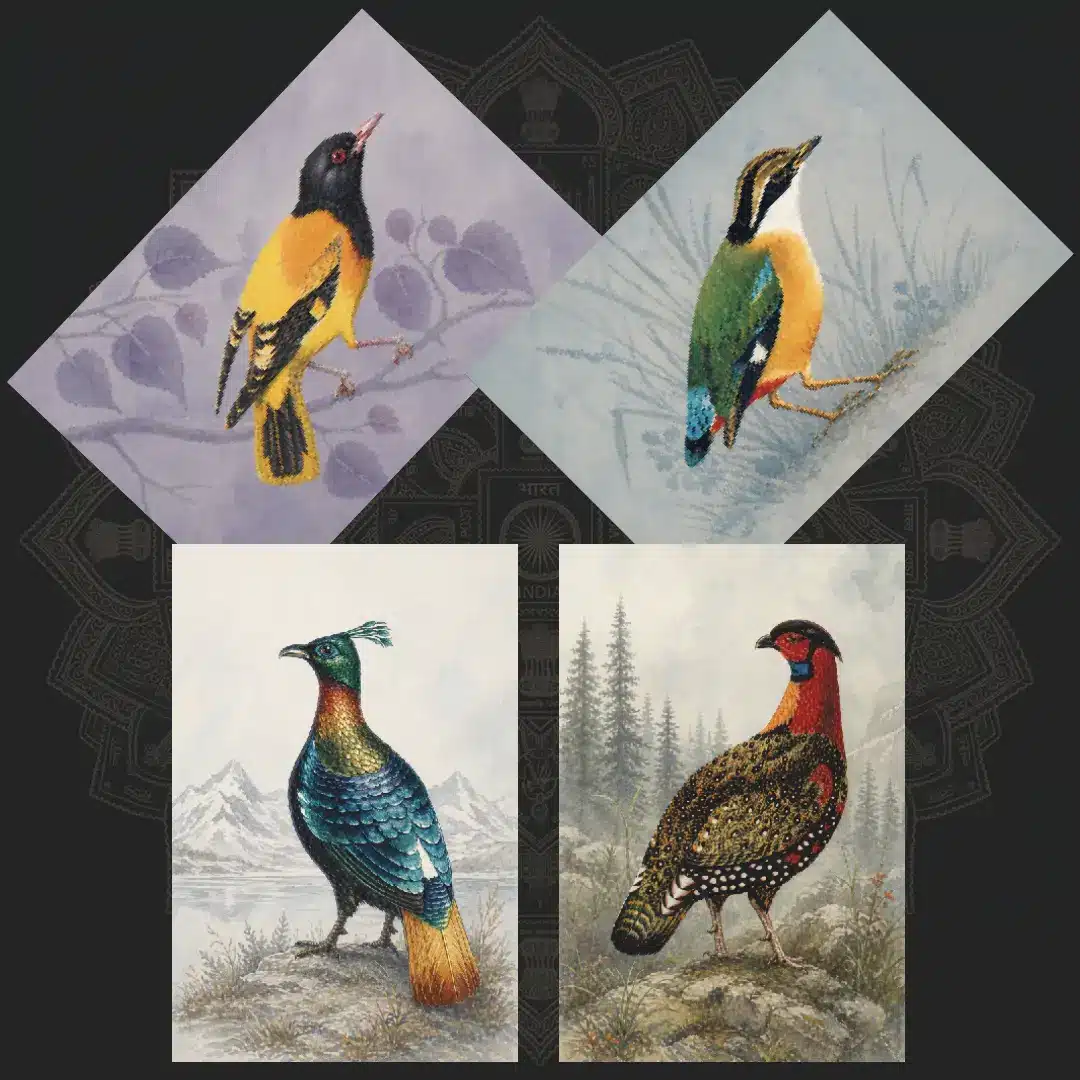 Colorful Birds Postcards collection