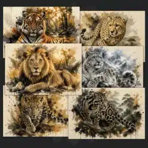 Big Cats of the World Postcards collection